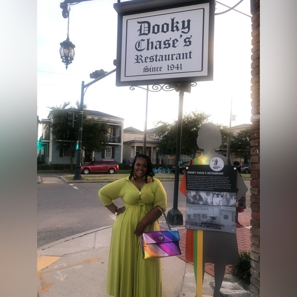 Beautiful Chartreuse two piece Maxi skirt set - Picture 3 of 4